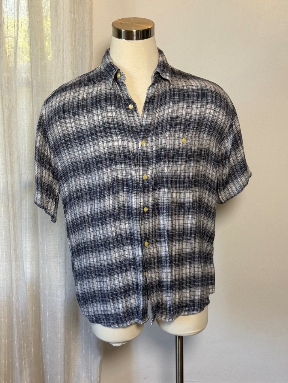Vintage Sauce by Berne Plaid Camp Shirt Rayon Men's L Grunge